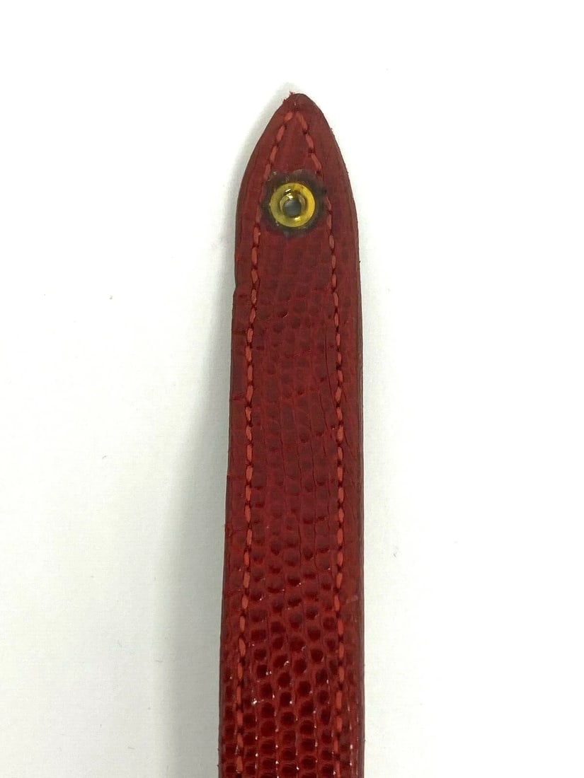 STYLISH AUTHENTIC STAMPED BARRY KIESELSTEIN CORD NEW YORK RED SNAKE BELT C.1990 - 9