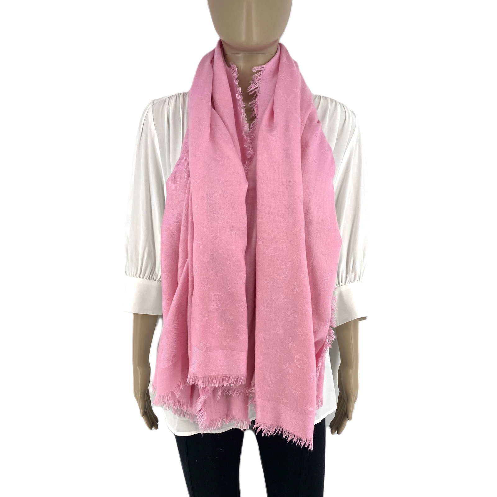 Louis Vuitton Pink 60% Silk 40% Wool Large Shawl - 4