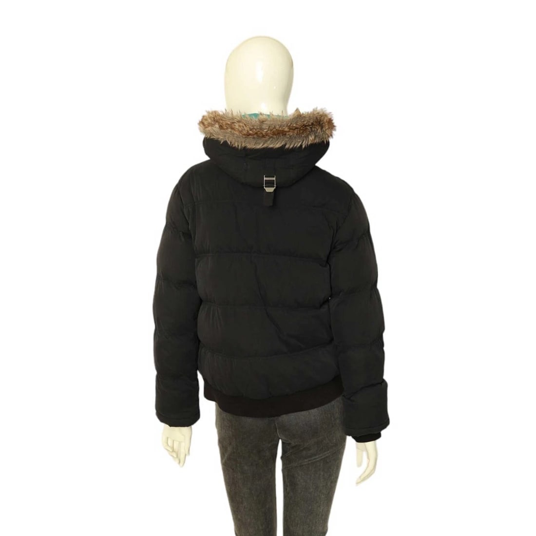 Burberry Black Puffer Removable Hood with Fur Trim Jacket size 14Y XS 164cm tall - 4