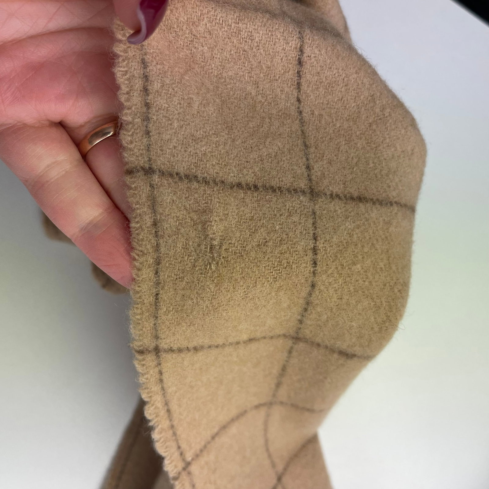 Polo Ralph Lauren Beige Checked 100% Wool Scarf - 5