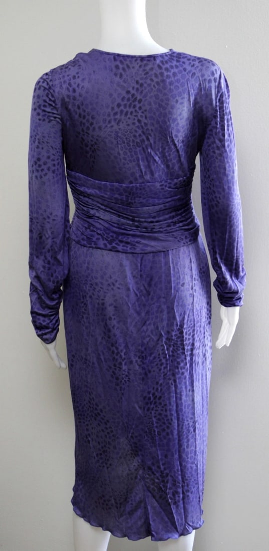 EMANUEL UNGARO PARIS PURPLE LEOPARD DRESS LIKE NEW NEVER WORN SOLD OUT 100% SILK - 11