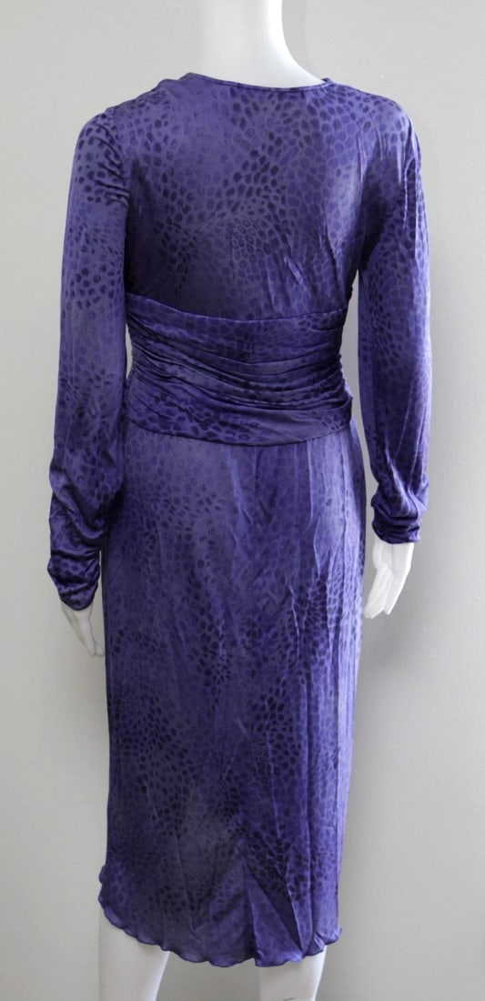EMANUEL UNGARO PARIS PURPLE LEOPARD DRESS LIKE NEW NEVER WORN SOLD OUT 100% SILK - 8