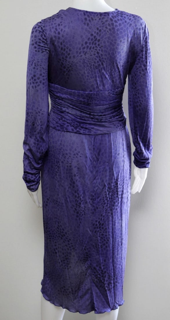 EMANUEL UNGARO PARIS PURPLE LEOPARD DRESS LIKE NEW NEVER WORN SOLD OUT 100% SILK - 9