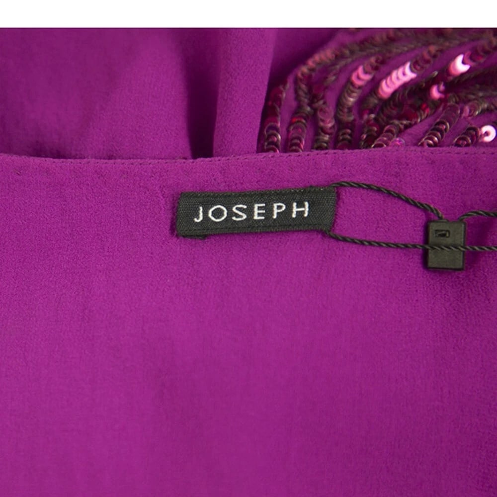 Joseph Fuchsia Pink Fully Sequined Mini Length Sleeveless Spaghetti Dress size L - 4