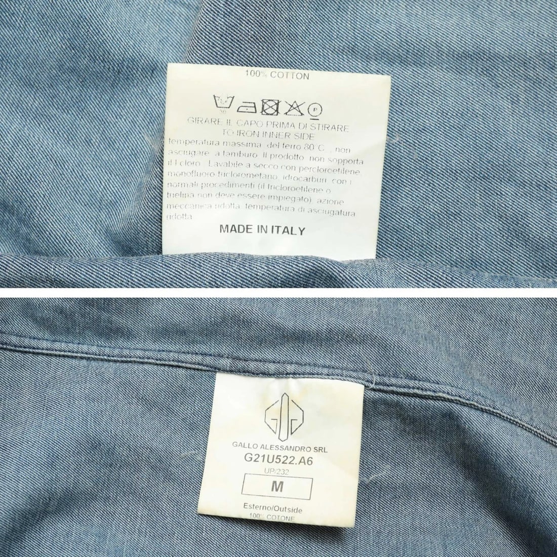 Golden Goose Blue Denim Floral Collar Snap Button Down Distressed Look Shirt - M - 5