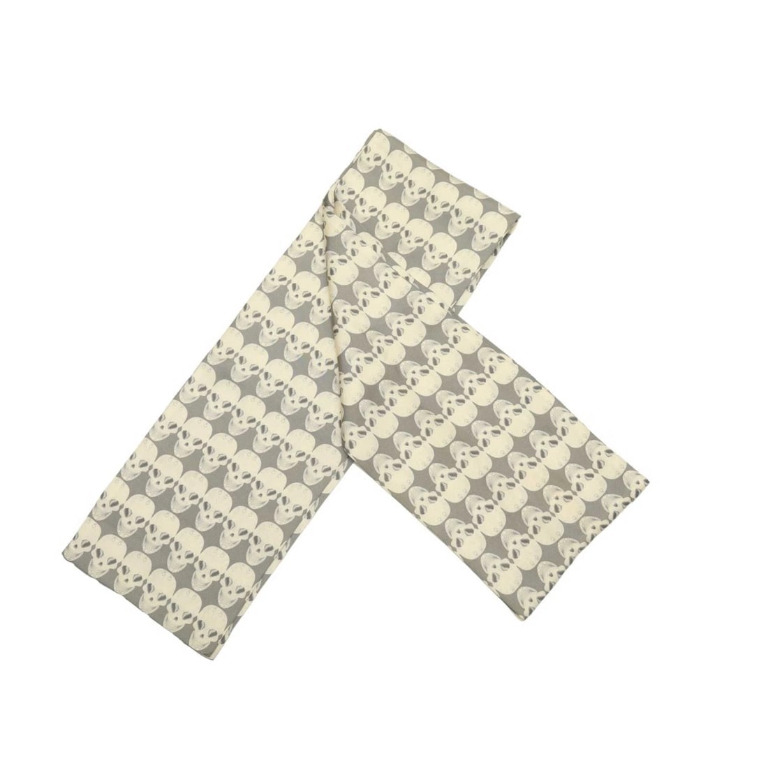 Thomas Wylde Gray with Skulls Print Long Scarf Wrap Foulard - 2