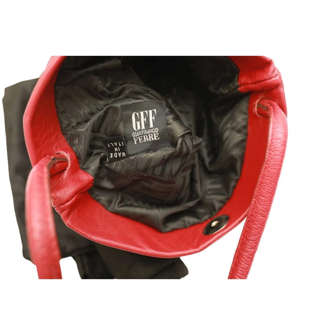Gianfranco Ferre Red Leather Draped Pleated Shoulder Bag Small Handbag - 7