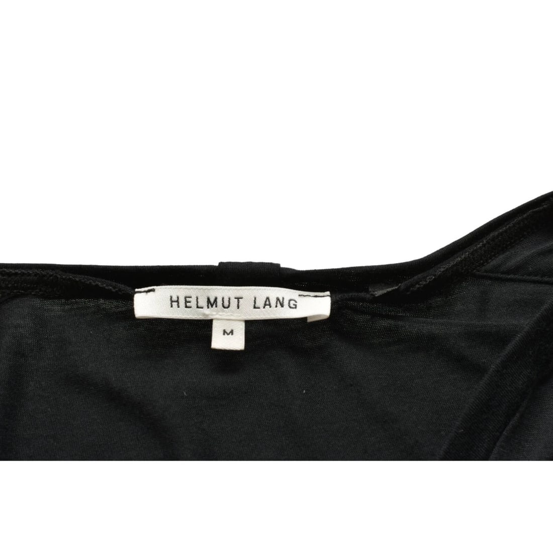 Helmut Lang Black w. Lace Trimming Short Sleeve V Neckline T-shirt Blouse Top M - 4