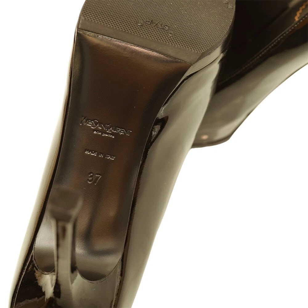 Yves Saint Laurent YSL Tribute Black Patent Leather Platform Heels Pumps 37 - 10