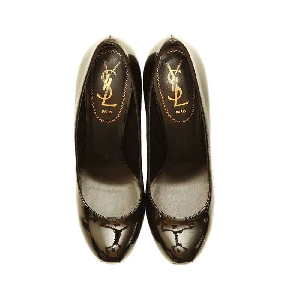Yves Saint Laurent YSL Tribute Black Patent Leather Platform Heels Pumps 37 - 6