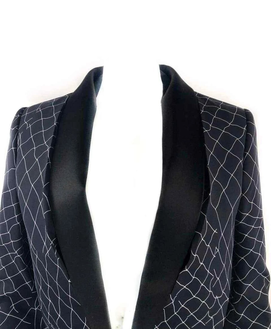 Haider Ackermann Navy and Black Tuxedo Blazer Jacket Size 38 - 5