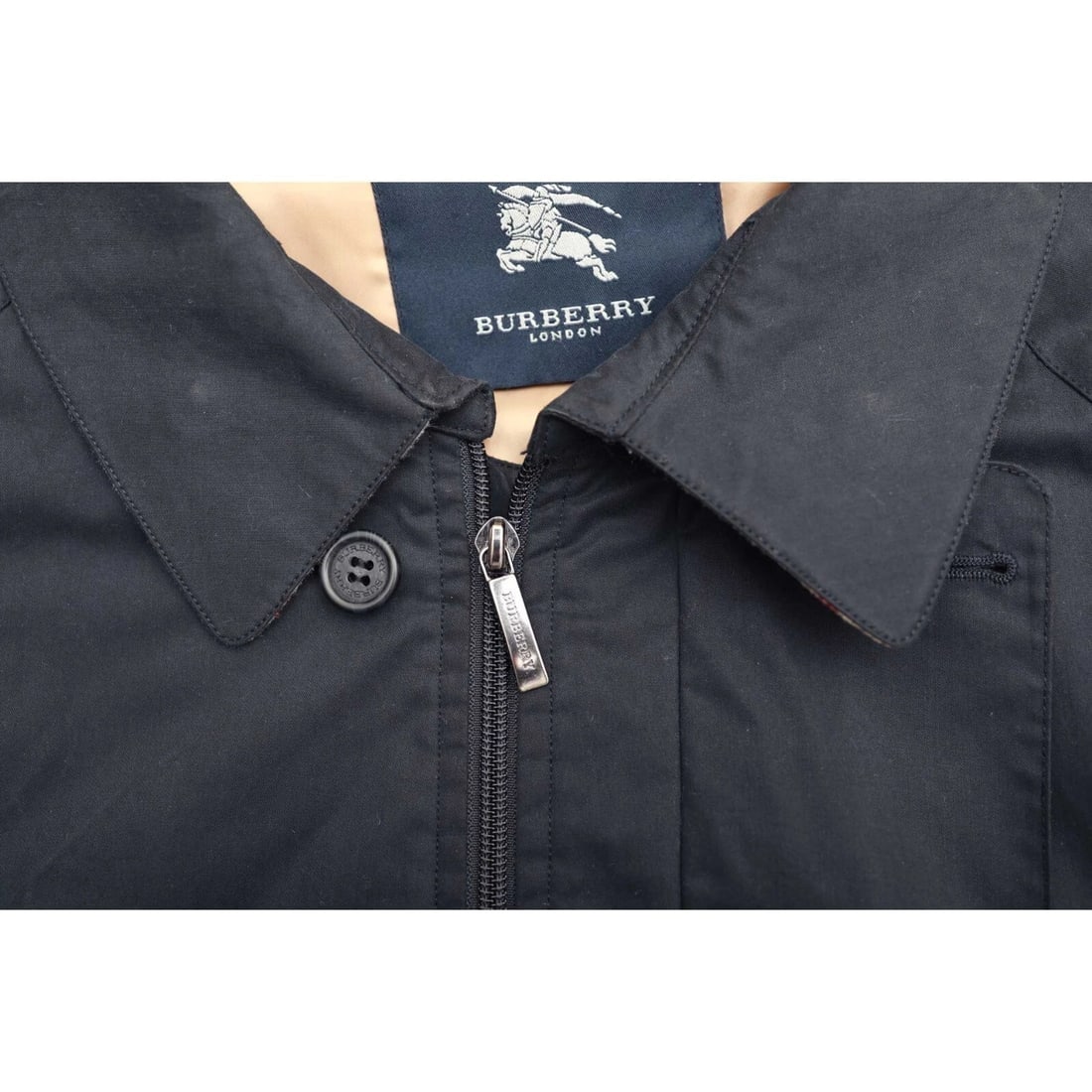 Burberry men's dark blue trench jacket medium length coat size 60 - 10