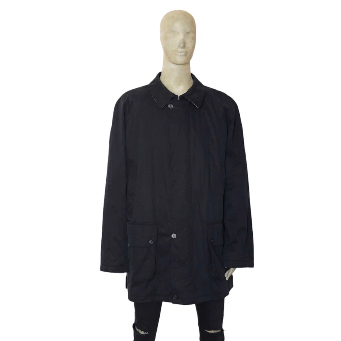 Burberry men's dark blue trench jacket medium length coat size 60 (1 of 11)