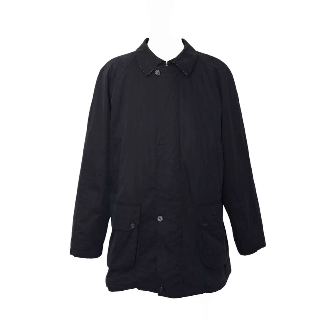 Burberry men's dark blue trench jacket medium length coat size 60 - 3