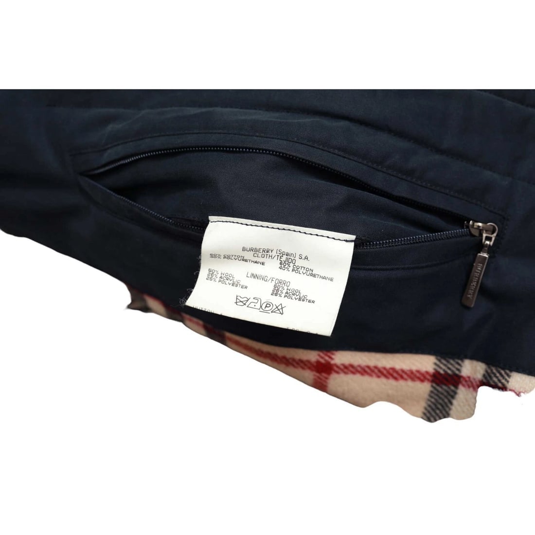 Burberry men's dark blue trench jacket medium length coat size 60 - 7