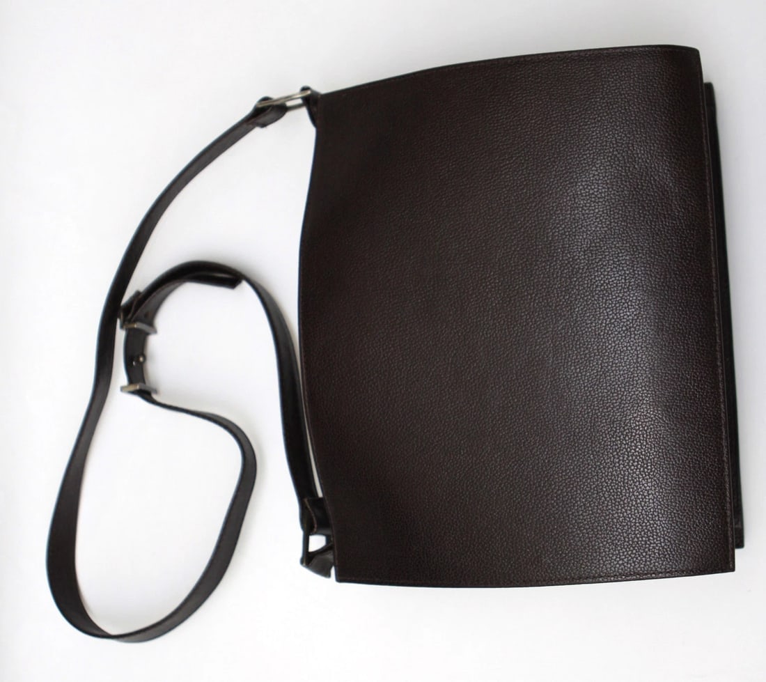 MATT MURPHY BROWN LEATHER HANDBAG STERLING SILVER ADJUSTABLE STRAP DUST BAG - 3