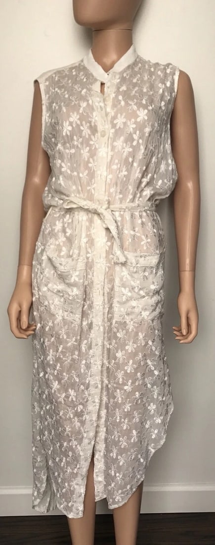 Sunday Tropez White Beach Dress Size Small Cotton (1 of 7)