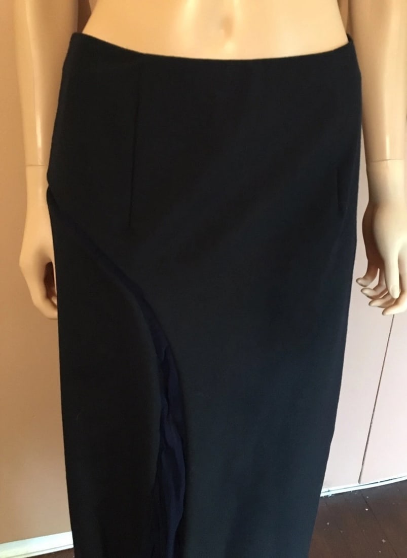 Eclectic Comme Des Garcons Black Long Wool Skirt Size Medium - 4
