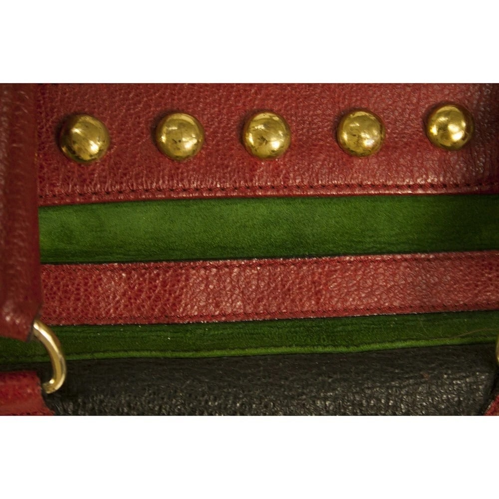 MOSCHINO Redwall 1990s "Art is Love" Vintage Multicolor Handbag Heart Rivets - 11