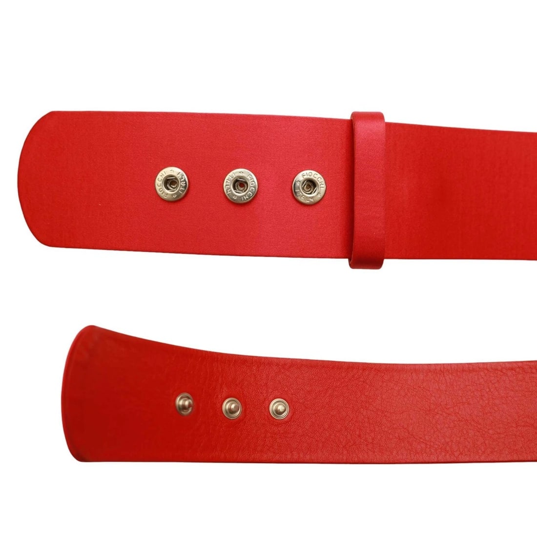 Alexander mcQueen Red Leather Snap Button Women's Waist BELT Size S - 2