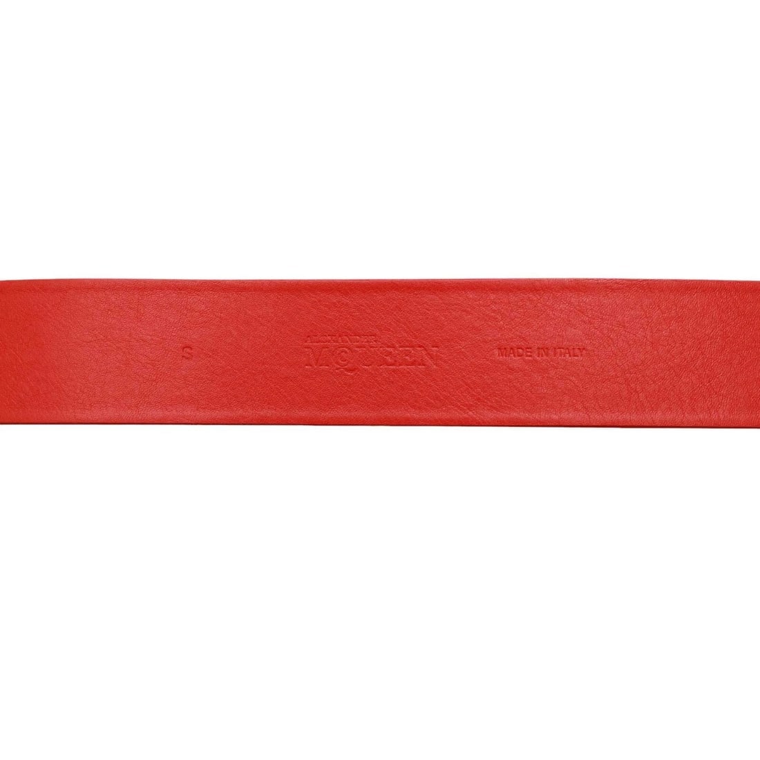 Alexander mcQueen Red Leather Snap Button Women's Waist BELT Size S - 3