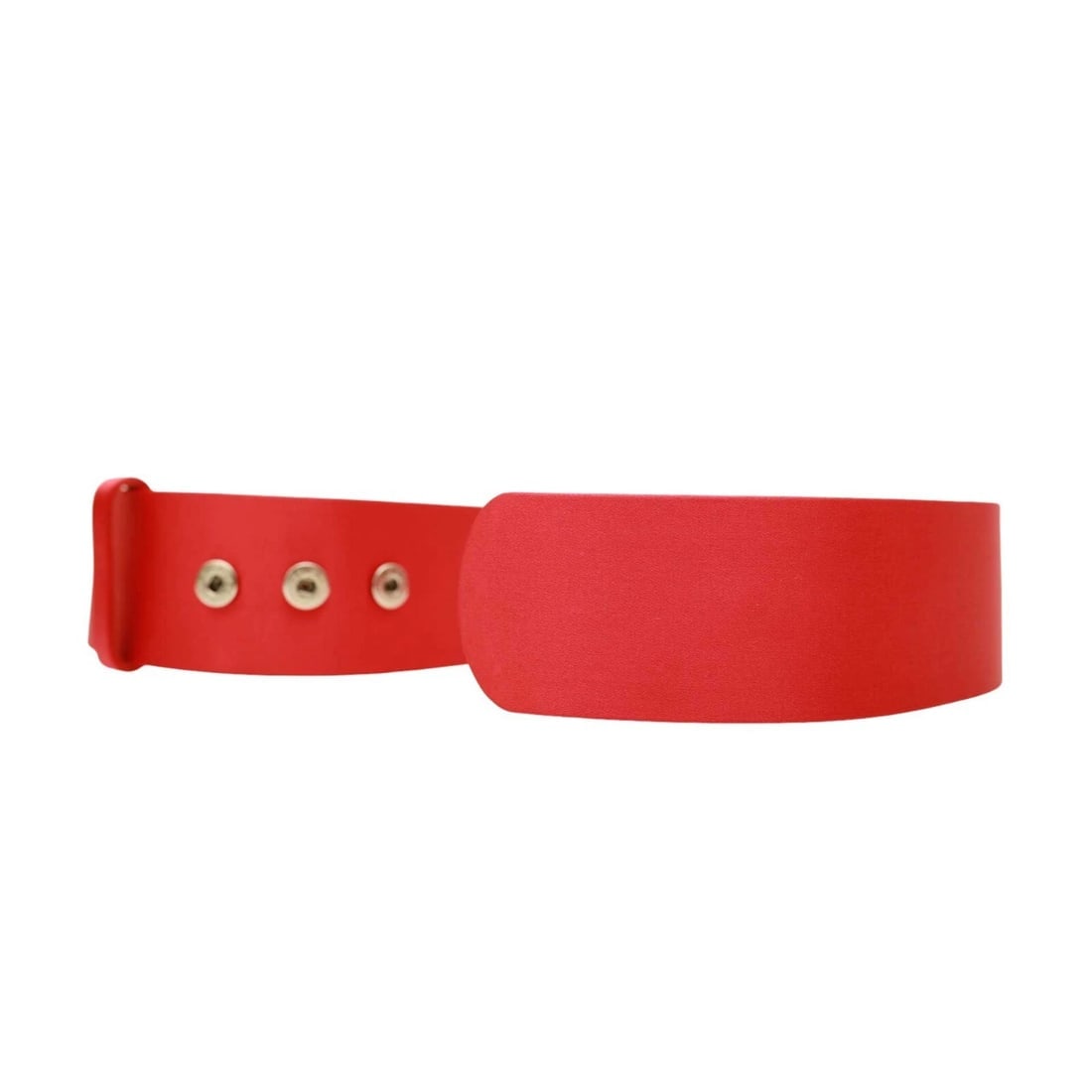 Alexander mcQueen Red Leather Snap Button Women's Waist BELT Size S - 4