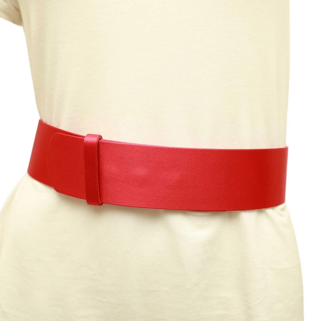 Alexander mcQueen Red Leather Snap Button Women's Waist BELT Size S - 6