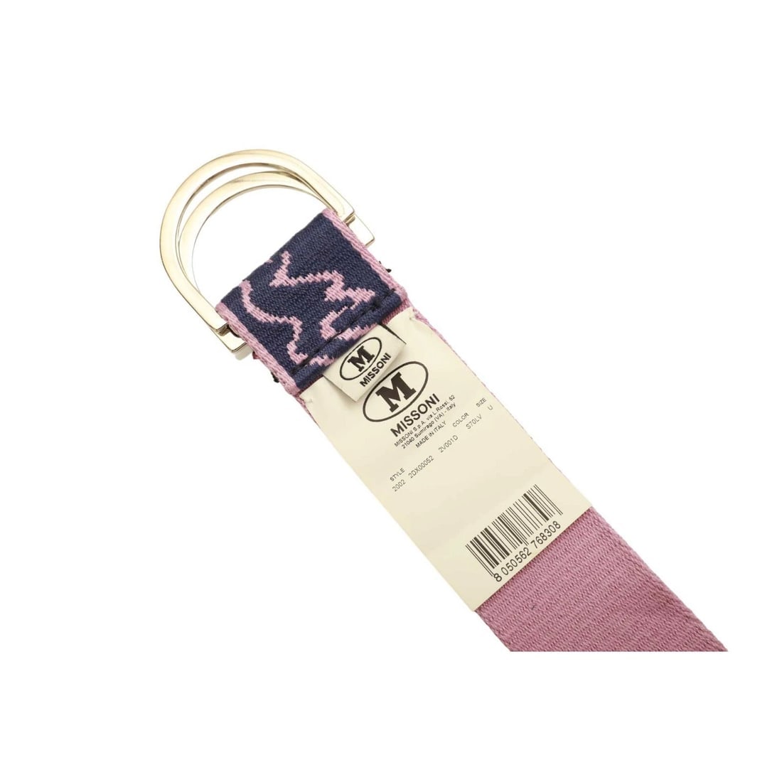 Missoni Woman's Purple Canvas w. Logo pattern Double Ring Waist BELT One Size - 4