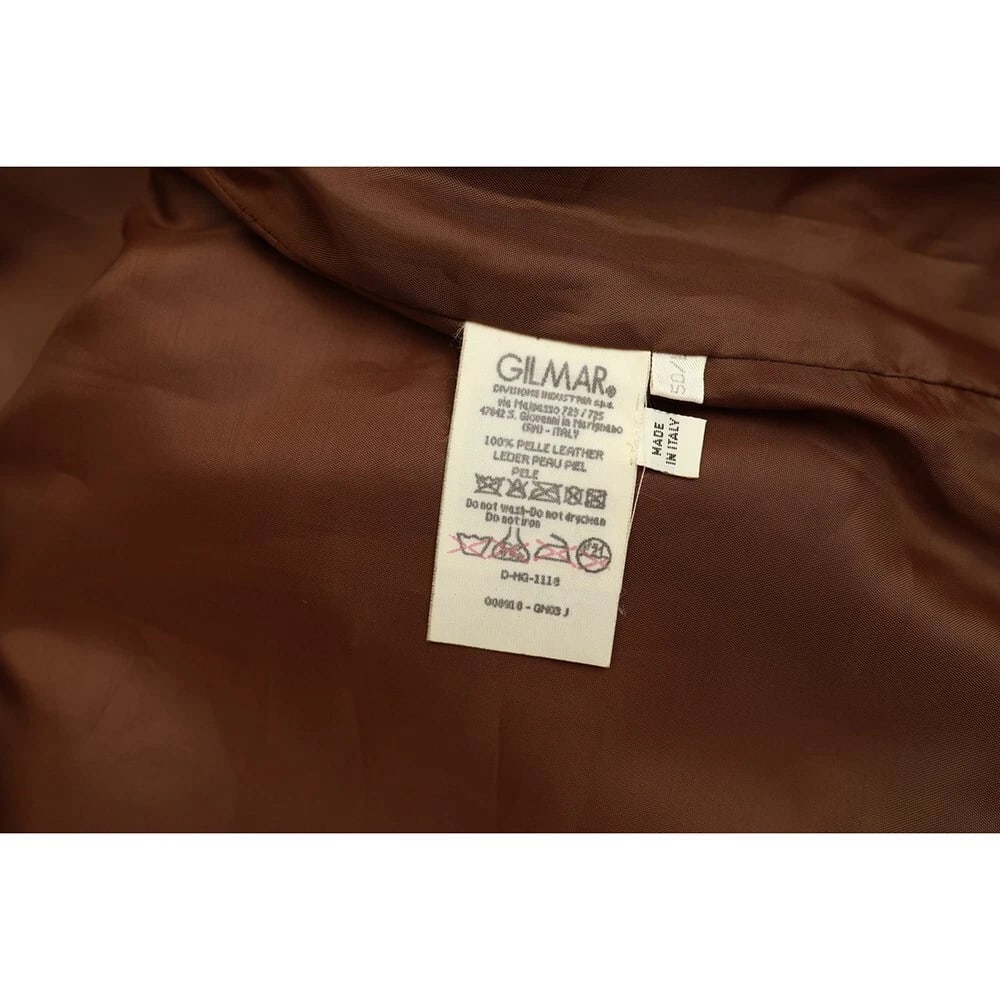 Iceberg Brown leather Zipper Front Classic Men Leather Jacket size 50 - 6