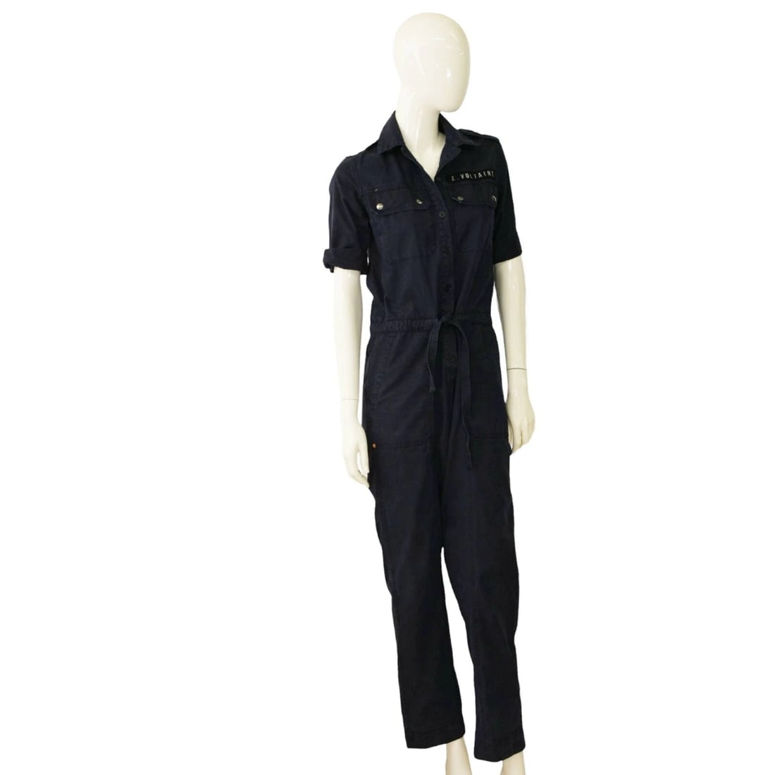 Zadig & Voltaire Dark Blue Catsy Mili Short Sleeve Overall Jumpsuit XS: Title:Zadig & Voltaire Dark Blue Catsy Mili Short Sleeve Overall Jumpsuit XS Description:Zadig & Voltaire Dark Blue Catsy Mili Short Sleeve Overall Jumpsuit XS Summer Chic laid back is at its finest