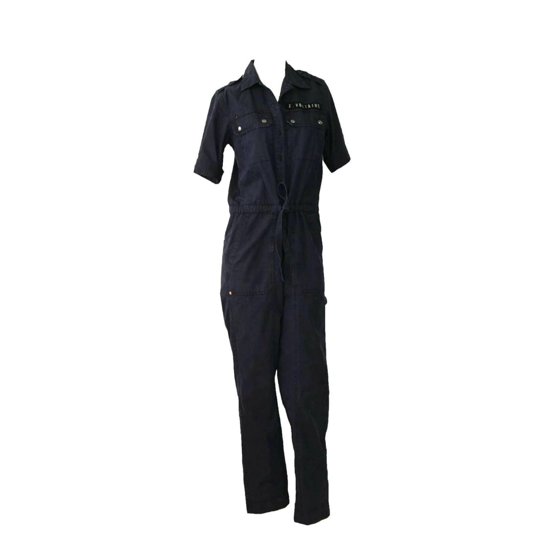 Zadig & Voltaire Dark Blue Catsy Mili Short Sleeve Overall Jumpsuit XS - 3
