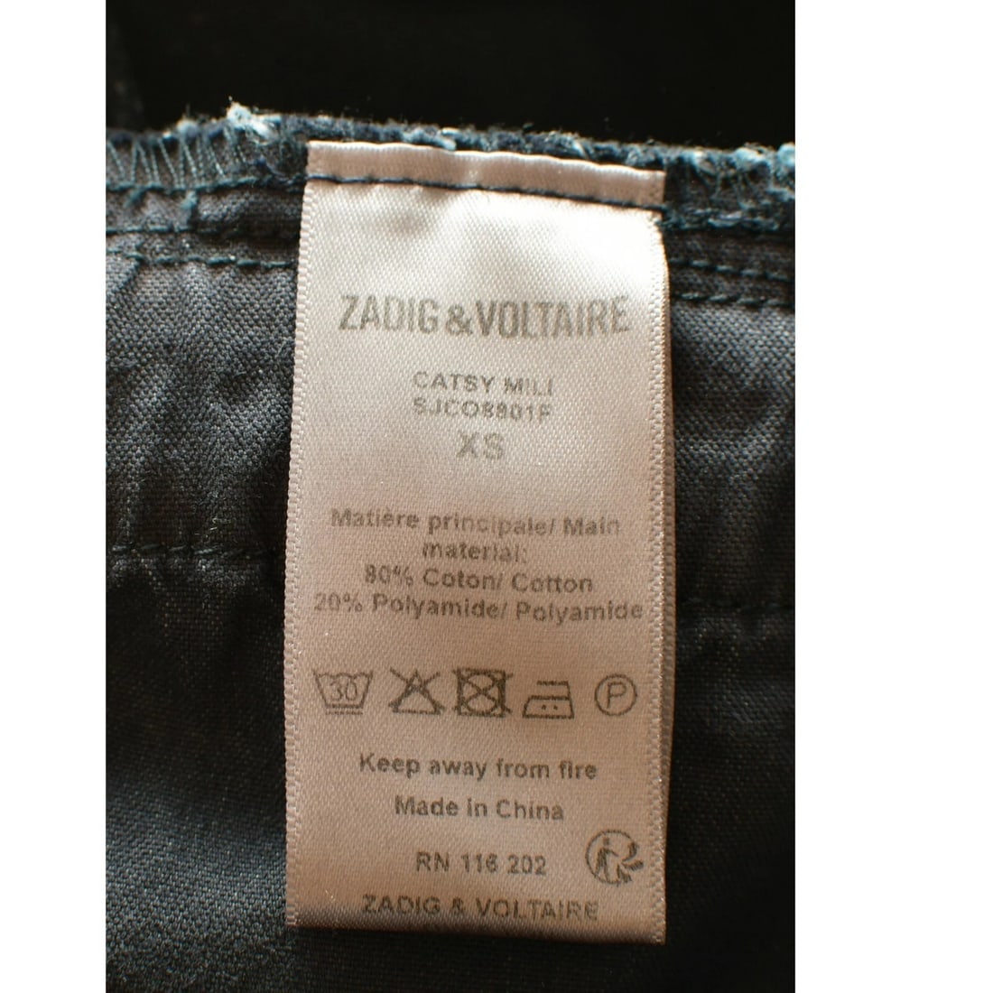 Zadig & Voltaire Dark Blue Catsy Mili Short Sleeve Overall Jumpsuit XS - 5