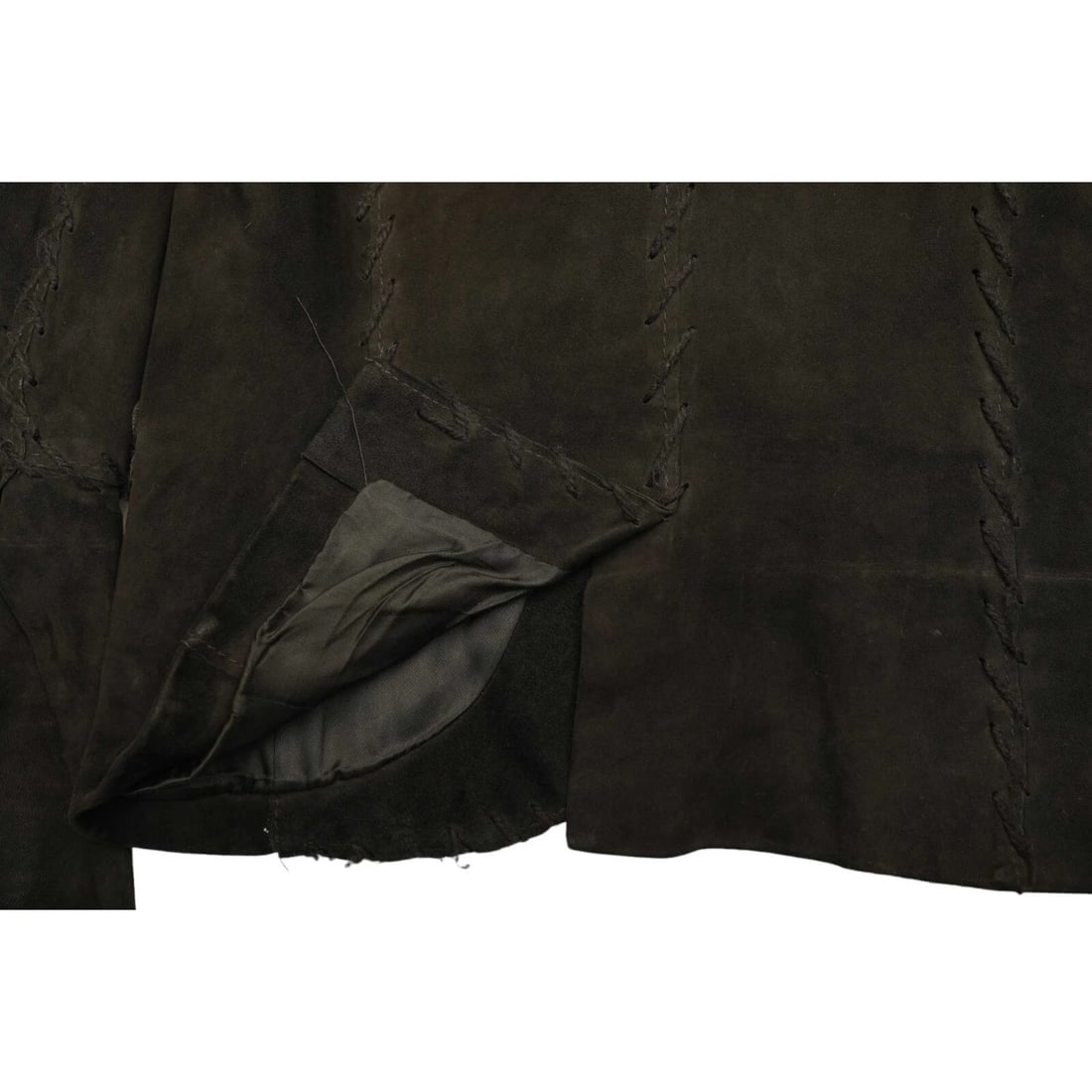 Atos Lombardini Black Suede Toggle Buttons Fitted Jacket size 42 - 10