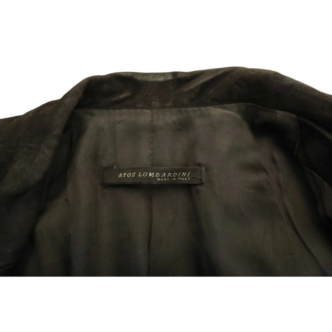 Atos Lombardini Black Suede Toggle Buttons Fitted Jacket size 42 - 4
