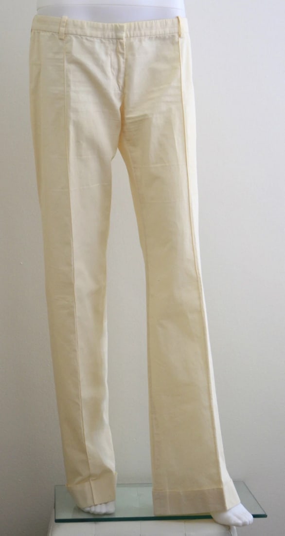 BALENCIAGA PARIS PANTS SIZE 40 100% COTTON MADE IN ITALY STYLISH WIDE LEG - 4