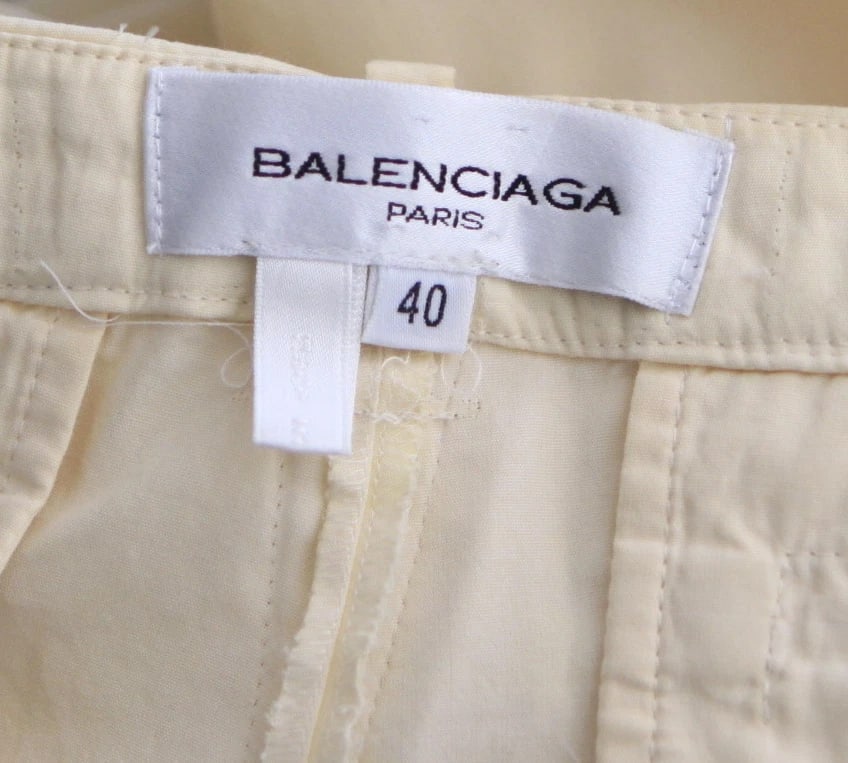 BALENCIAGA PARIS PANTS SIZE 40 100% COTTON MADE IN ITALY STYLISH WIDE LEG - 7