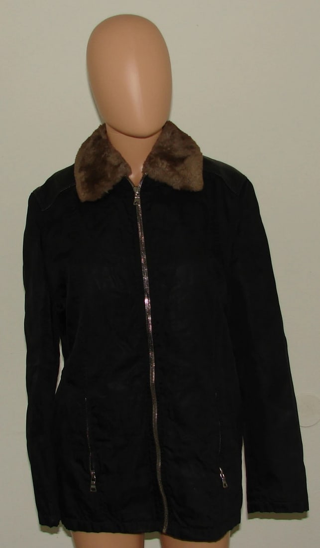 PRADA MILANO MADE IN ITALY FUR JACKET ZIPPER SIZE M LEATHER WARM COAT - 4