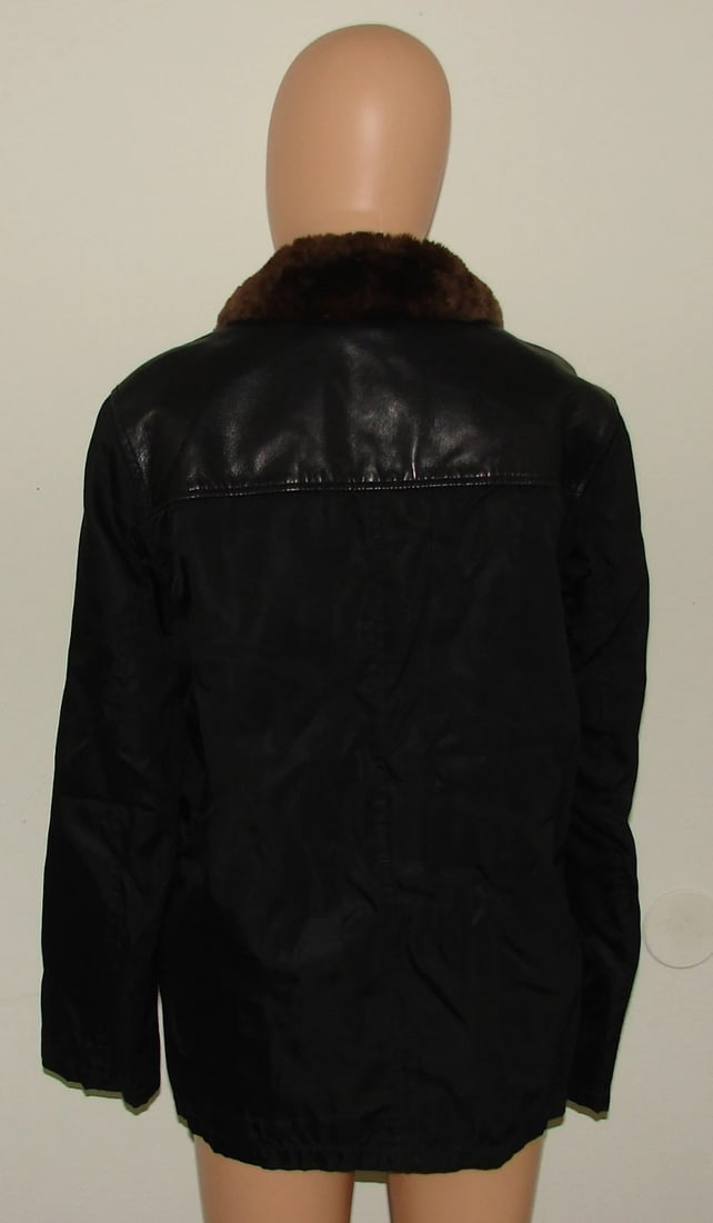 PRADA MILANO MADE IN ITALY FUR JACKET ZIPPER SIZE M LEATHER WARM COAT - 6