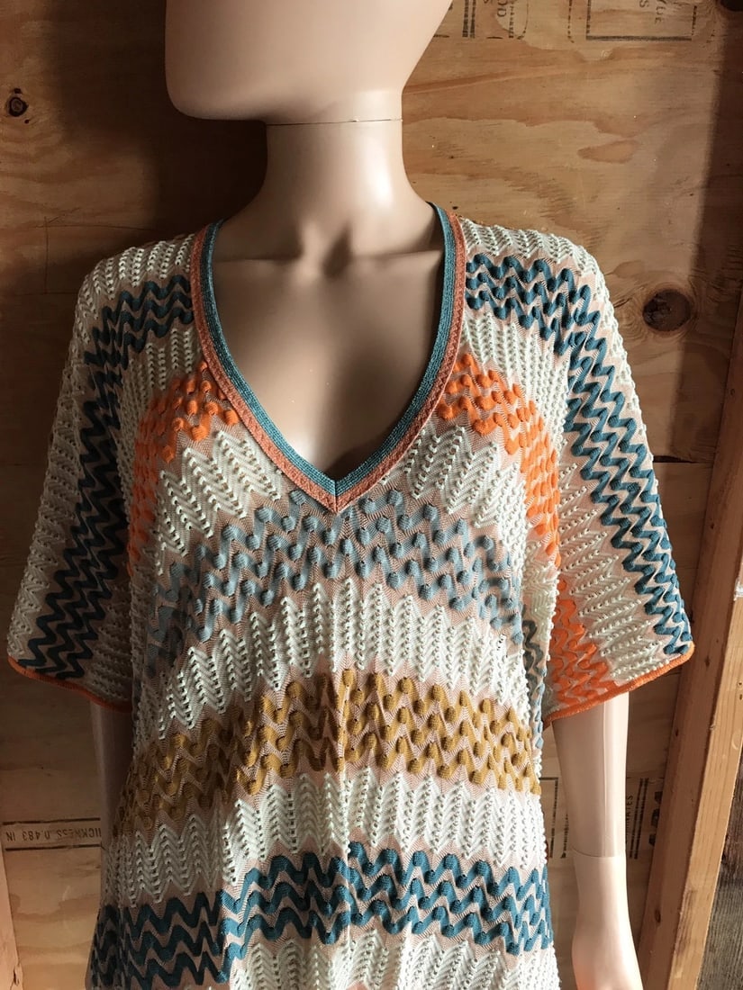 Groovy Missoni Multi Color Cotton Blend Tunic Dress - 3