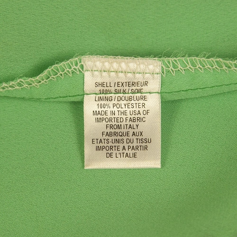 Milly 100% Silk Green Paisley Floral One Shoulder Long Blouse Top Size 4 - 4