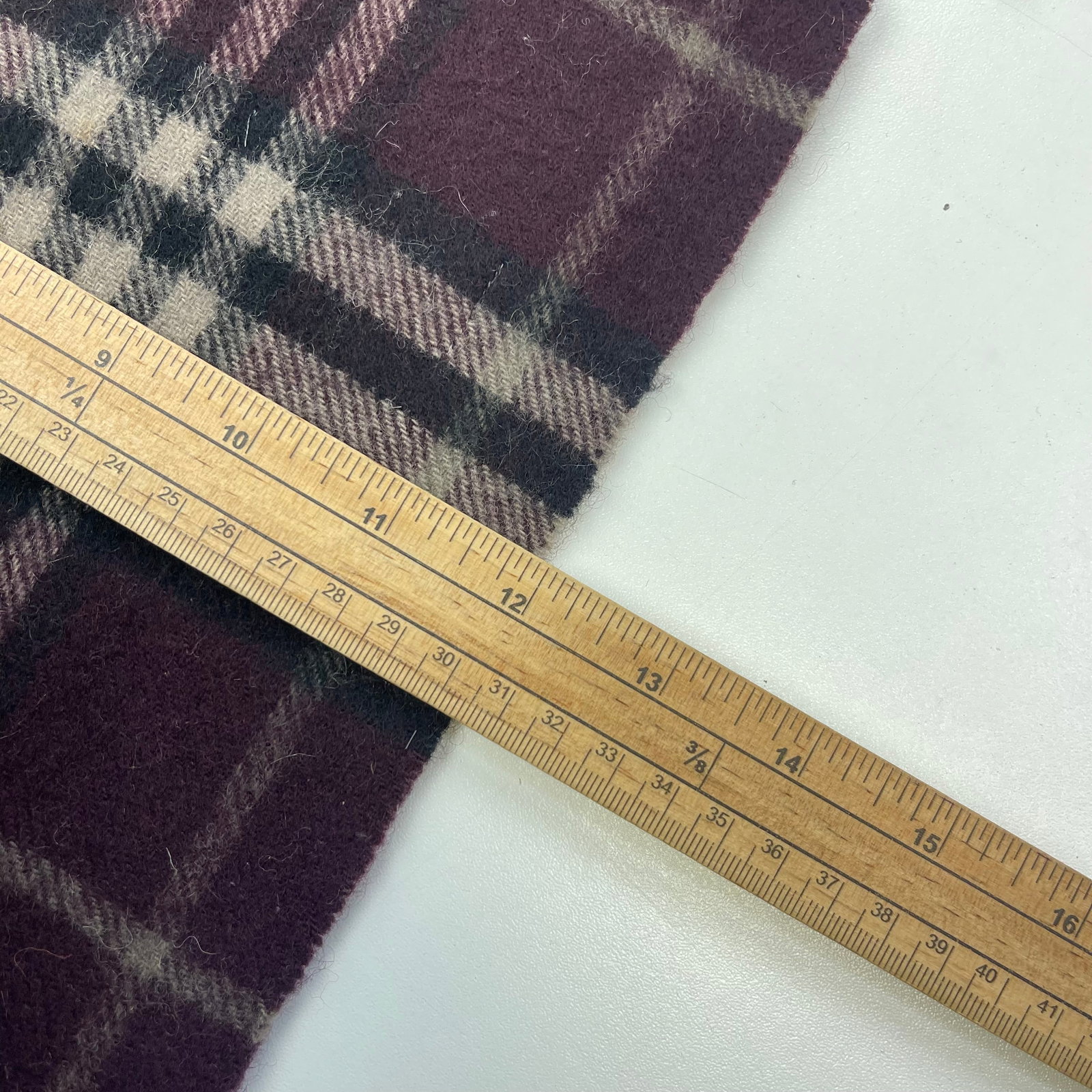 Burberry Dark Purple Plaid 100% Wool Scarf - 7