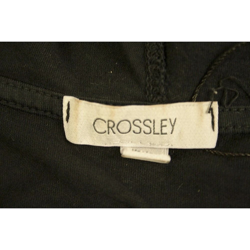 Crossley Black Cotton Button Front Hooded Cardigan Cardi Jacket size XS - 3