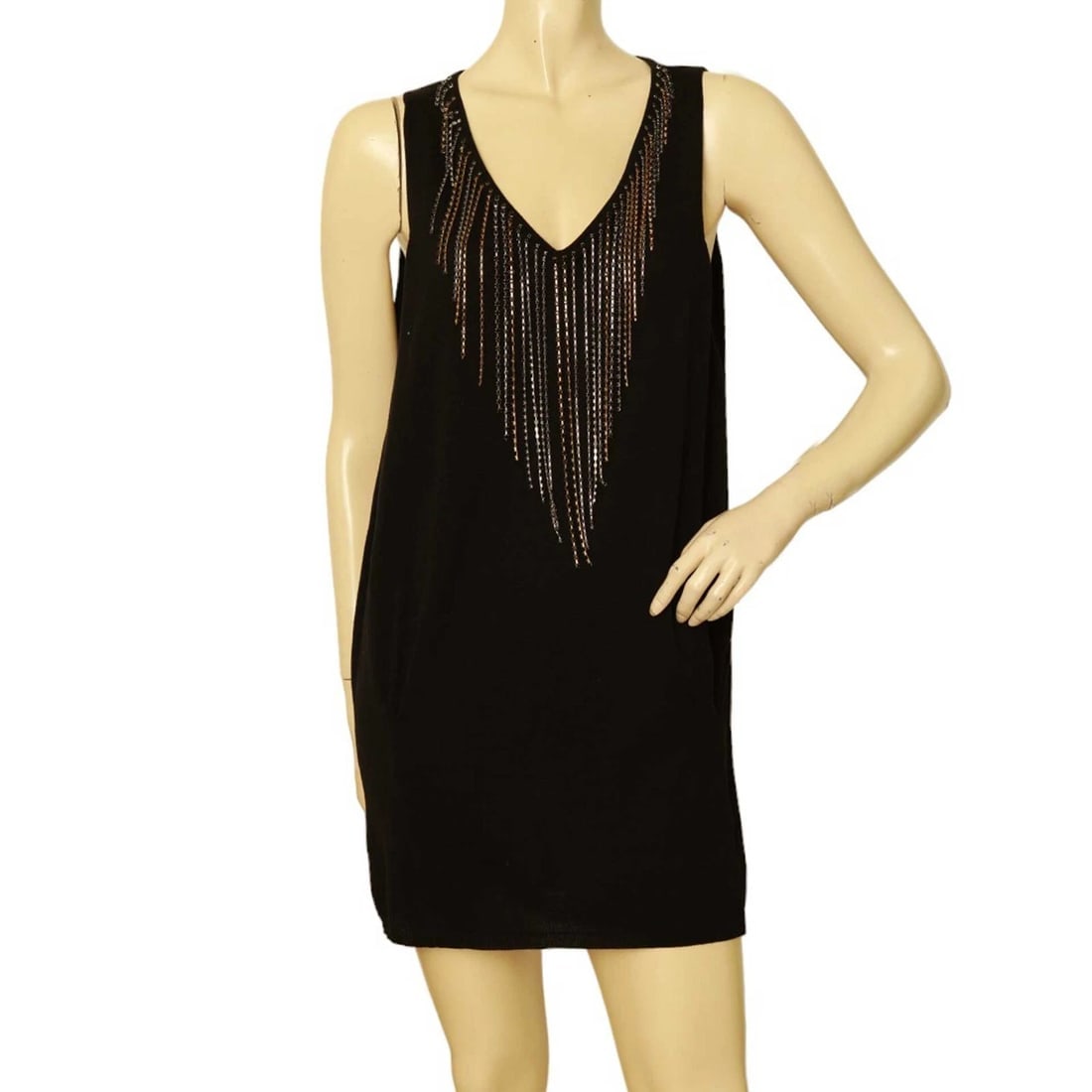 Patrizia Pepe Black Cotton Knit w. Chains Sleeveless Mini Length Dress Size 2: Title:Patrizia Pepe Black Cotton Knit w. Chains Sleeveless Mini Length Dress Size 2 Description:Atos Lombardini Black Woolen Sleeveless Mini Length Tank Dress Size 40 Patrizia Pepe Black Cotton Knit