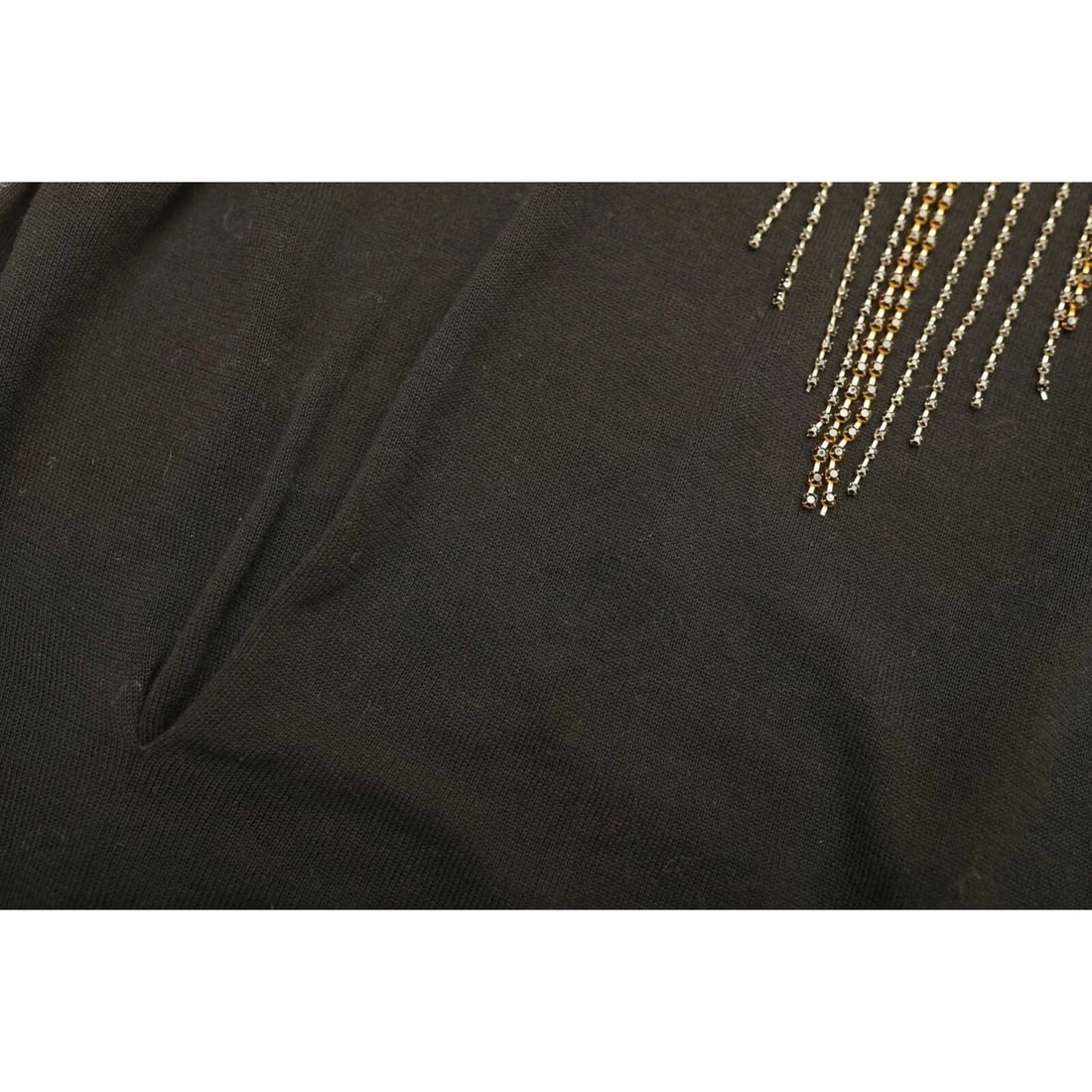 Patrizia Pepe Black Cotton Knit w. Chains Sleeveless Mini Length Dress Size 2 - 7