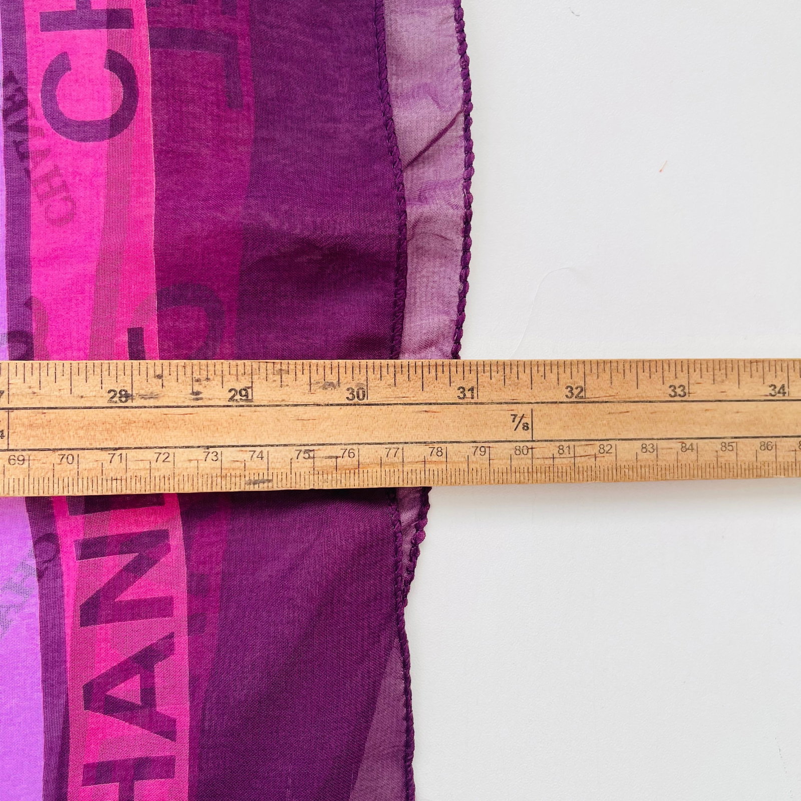 Chanel Purple Monogram 100% Silk Scarf - 7