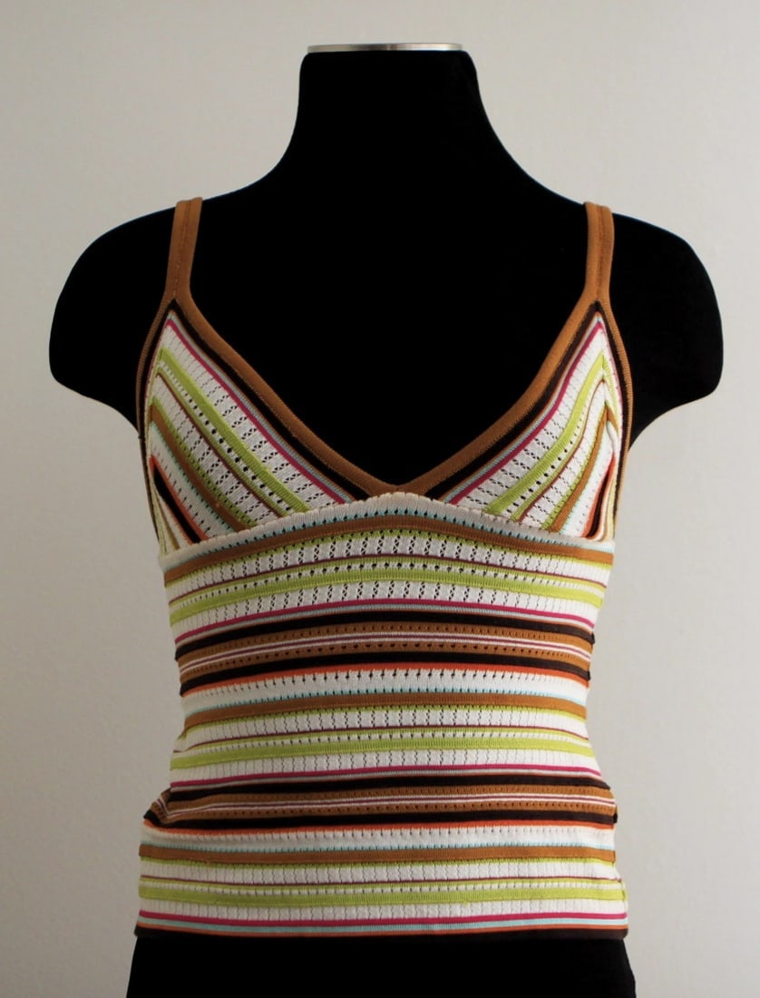 MISSONI MADE IN ITALY BRA TOP TANK TOP SHIRT SUPER SEXY COLORFUL 42 STRIPES - 3