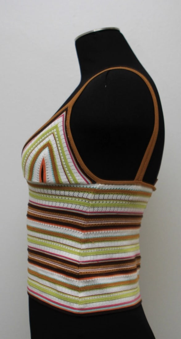 MISSONI MADE IN ITALY BRA TOP TANK TOP SHIRT SUPER SEXY COLORFUL 42 STRIPES - 4