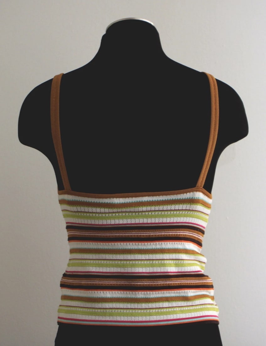 MISSONI MADE IN ITALY BRA TOP TANK TOP SHIRT SUPER SEXY COLORFUL 42 STRIPES - 8