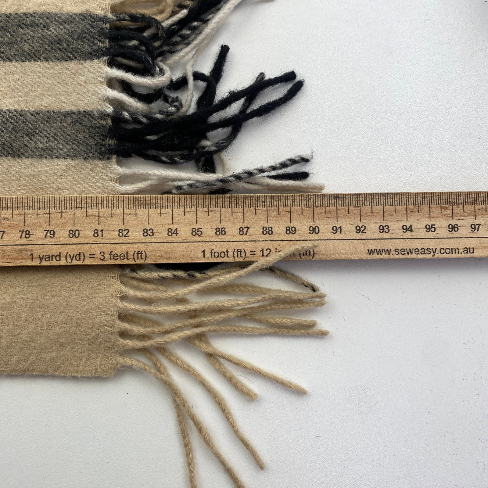 Burberry Light Beige Plaid 100% Cashmere Scarf - 9