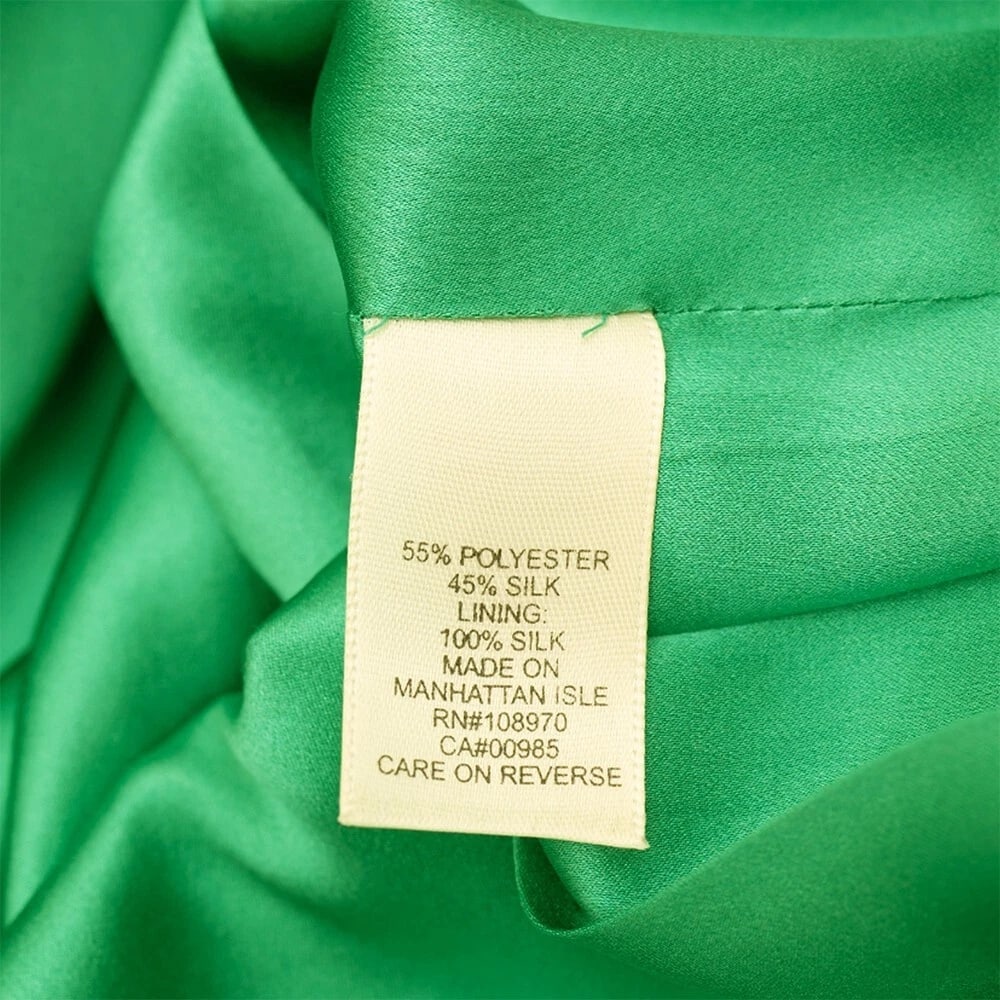 Zac Posen Grass Green Strapless Silk bustier Pleated Skirt midi dress size 8 - 6
